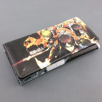 Dugo novčanik od umjetne kože s šareni po cijeloj površini anime Attack on titan Eren/Mikasa
