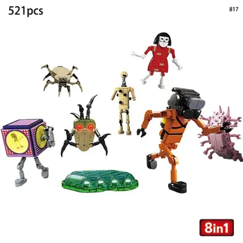 Gradivni blokovi Lethal Company Lubanje guštera-pauka, igraonica za periferne figurica, tim igara horor i model čudovište, skup cigle, igračka