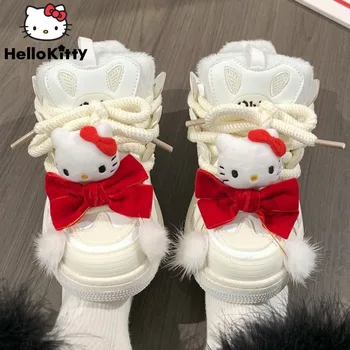 Sanrio Hello Kitty/ Nova Эстетичная cipele za stolne igre Y2k, Japanska, Korejska Univerzalni pamučnim cipele s debelim potplatima, Svakodnevne Slatka tenisice za žene