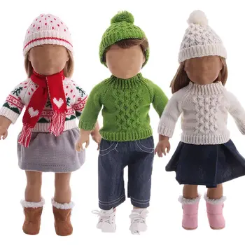 6 Stilova DIY Poklon za Djevojke Igračka Lutka Božićno Odjeća Suknja Hlače Šal Šešir Pletene Džemper, Rukavice, Odijelo Lutkarska Odijevanje