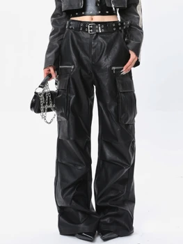 27-46 2023 Muška i ženska odjeća Džepni dizajn u stilu Yamamoto, široke kožne hlače, kombinezoni, hlače za zaljubljene, kostime velikih dimenzija