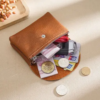 Dvoslojni male torbice, bičevati, Trendy ženske kratke torbice za kovanice, Višenamjenska torba za kartice