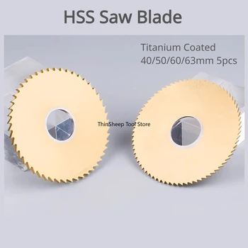 40/50/60/63 mm 5pcs Disk Kružne Pile HSS S Titan Premazom Disk Mini-Fraise Od Nehrđajućeg Čelika Za Obradu Utora Na Drvu, Metalu