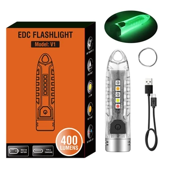 BORUiT V1 Led keychain Prijenosni fluorescentna svjetiljka Radna lampa Type-C Punjiva mini svjetiljka UV Džepna svjetiljka za kampiranje