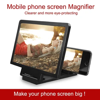 Pojačalo zaslona CASEIER 3D za mobilni telefon, video u HD-screen tv, Stakleni stalak, Povećalo za telefon, nosač za podmetače za telefon sa većim ekranom