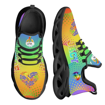 INSTANTARTS LGBT Pride Gradient Dizajn Pješačke Tenisice Lagan Đonovi cipela Na platformu Ulične Mreže Tenisice Za Tenis Zapatos