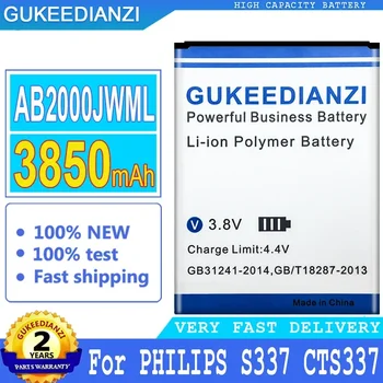 Baterija GUKEEDIANZI za Philips Xenium S337 CTS337 S316T S316 Big Power Battery, 3850 mah, AB2000JWML
