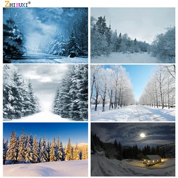 Pozadina fotografije prirodnih krajolika, šuma, snijeg, LandscapeTravel, фотофоны, studijski rekviziti 21512 ZXJ-01
