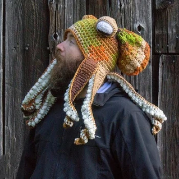 Zimska вязаная kapa sa hobotnicom, krug od 22 do 23,5 cm, kapa za tuširanje za žene i muškarce