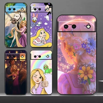 Princeza Rapunzel Disney Za Google Pixel 8 7 7A 6A 6 5A 5 4 4A XL 5G Crni Silikon šok-dokaz Torbica Za Telefon