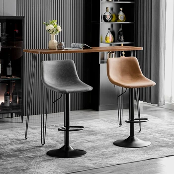 Moderan dizajn, bar stolica, Rotirajući stup, Izložbena Otok, Blagovaona stolice za kavu, Retro Namještaj Sillas Cadeira Sandalye HD50BY