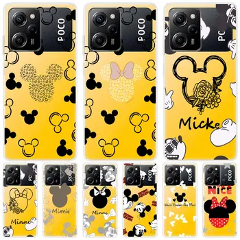 Par Naslovnice s Logom Mickey i Minnie za Xiaomi Poco X5 X4 Pro M5s Case F3 M5 Pocophone F1 X3 X4 GT M4 F2 Prozirna Silikonska Torbica