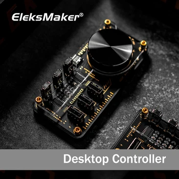 Modul USB Hub EleksMaker Stolni Kontroler priključne Stanice s 3 priključka za Proširenje, Podesiva Ručka za Glasnoću s pozadinskim Osvjetljenjem RGB