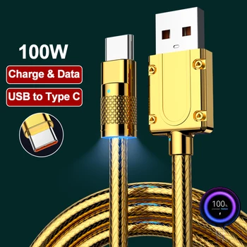100 W 6A USB Type C Kabel Za Brzo Punjenje Huawei Mate 40 30 Honor Xiaomi Redmi POCO Samsung OPPO VIVO USB C Punjač, Kabel Za Prijenos Podataka