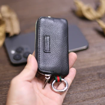 Ultra tanki i kompaktni Torbica za ključeve od prave kože General Motors Key Case Mini Pocket Home Key Pack