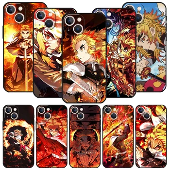 Demon Slayer Rengoku Kyoujurou Crna Torbica za mobitel Apple iPhone 14 12 13 11 Mini Pro Max XR 7 8 + JI 2020 XS 6 6s Plus 5 5s Sil