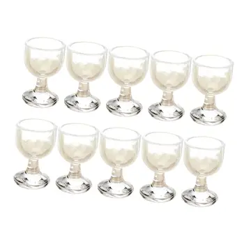 10шт Vinske čaše za dollhouse u mjerilu 1/12 Minijaturne čaše za šampanjac Čaše za piće za dollhouse Blagovaonica Dnevni boravak Kuhinja Kafić