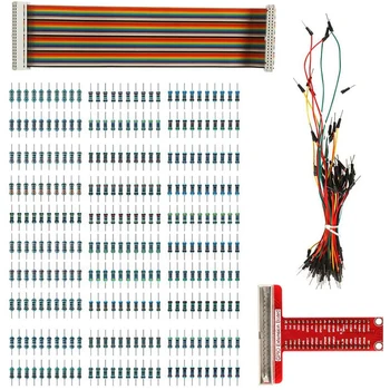 Malina Pi 4 B 3 Set Pribora Naknada za Proširenje GPIO Tip T + 65шт spojnog + 40pin Rainbow Tape Kabel + 300шт Otpornika