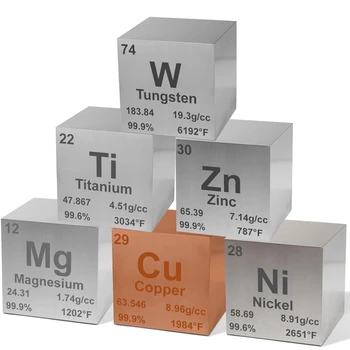 Precizni trg dogovor za skup s gustoćom od osnovnih metala 0,39 inča - volfram, titan, bakar, magnezij, nikal, cink