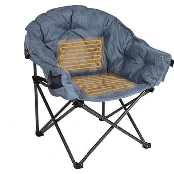 MacSports Sklopivi grijani jastuk za sjedenje u dvorištu kluba Za kampiranje, prostor za piknik, aktivni odmor | Baterija nije uključena Stolice, plavo