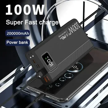100 W napajanje 50000mAh 4 ultra-brzi USB punjenje Prijenosni Powerbank za Huawei iPhone 14 Xiaomi Vanjski punjač Novo