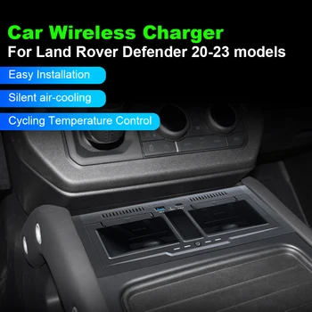 Brzi Punjač Uber Pad QC3.0 Auto Bežični Punjač Brzi Mobilni Držač Držač Telefona za Land Rover Defender 110 130 2020-2023