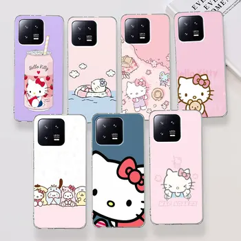Torbica Hello Kitty za Xiaomi Mi 12 12X13 Pro 11 Lite 5G Note 10 11i 10T 8 9T A2 9 CC9 TPU Mekani Prozirni Poklopac Telefona