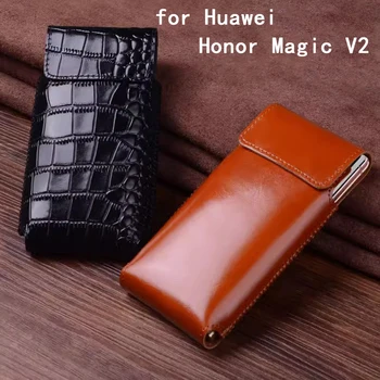 Poslovne magnetski torbica za Honor Magic V2 Torbica od prave kože za telefon Huawei Honor MagicV2 Coque magic v2 Capa