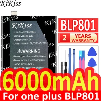 KiKiss Batterij za OnePlus 1st 8T BLP801 Moćna baterija BLP801 6000 mah Visoki kapacitet Batterij + Broj staze