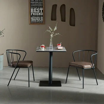Moderni metal setovi namještaja za kafić Kvadratni stol i Stolice za dnevni boravak u skandinavskom stilu Dizajn stolice za blagovaonicu Mesas Namještaj za restoran