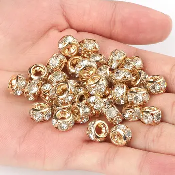 8 mm 10 mm 14-каратный Zlatni kristal Gorski kristal Europske perle s velikim otvorom Рондель Kuglice za narukvice Zmija lanac Izrada nakita