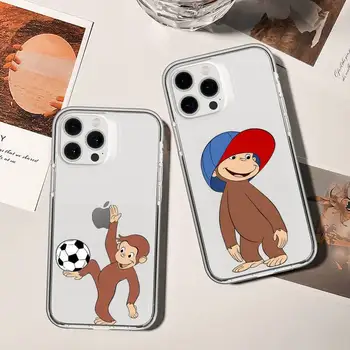 Torbica za telefon Curious George Monkey za iPhone 11 12 Mini 13 14 Pro XS Max X 8 7 6s Plus 5 SE XR Prozirno kućište
