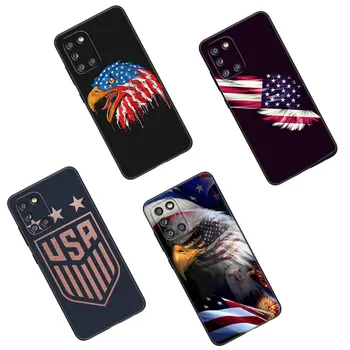Amerika, Zastava SAD-a, Torbica Za telefon Samsung Galaxy A01 A03 Core A04 E A02 A05 A10, A20 A21 A30 A50 S A6 A8 Plus A7 2018, Crna Torbica