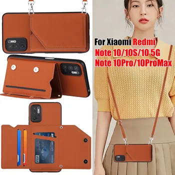 Novčanik-torbi za Xiaomi Redmi Note 10 Pro Max 5G 10S Torbica preko Ramena sa Držačem Kartica Ženski Remen-vezica Sa Postoljem Kožna Torbica