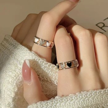 Modni prsten s сердечком, otvorene geometrijski prsten za žene, djevojke, выдалбливают Pojedinim prsten s сердечком, vjenčani prsten