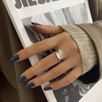 Dizajn prsten na prst u zelenu traku s izrezbarenim slovima, poklon djevojci, Donje Открывающее prsten, prsten u korejskom stilu, Винтажное prsten, modni nakit