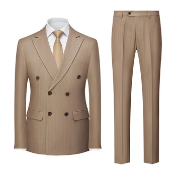 M-5XL-Novi high-end muško odijelo na pruge (odijelo + prsluk + hlače) Klasični однотонный modni trodijelno odijelo s dvostrukim prorezom