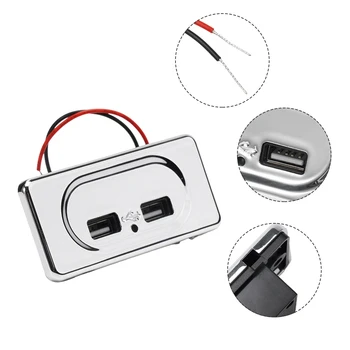 Dvostruki USB punjač, dva USB porta, punjač 12V/24V 3,5 X 1,6 cm, Punjenje 5V ABS, USB punjač za mobilne kućice Camper Caravan