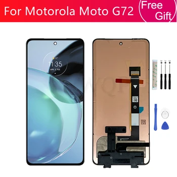 Za Motorola Moto G72 LCD zaslon osjetljiv na dodir Digitalizator sklop za Moto G72 Zaslon s okvirom Rezervni dijelovi 6,5 