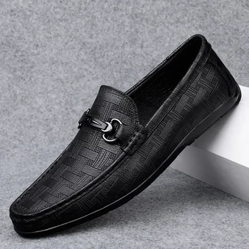Marke gospodo лоферы Soft Natikače Visokokvalitetna cipele od prave kože Muška poslovna uredski Crne cipele na ravne cipele Cipele za vožnju