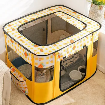 Mačji kuća s izduženim jastuk za mačića, košarica za slatki mačji krevet, udoban šator, sklopivi šator za štence i mačiće u rodilištu, mačji dom