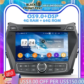 1280 *720 IPS DSP Android 10,0 4 GB, 64 GB ROM-auto DVD player, Wifi i Bluetooth radio GPS karta za Hyundai IX45 Santa Fe 2013-2016