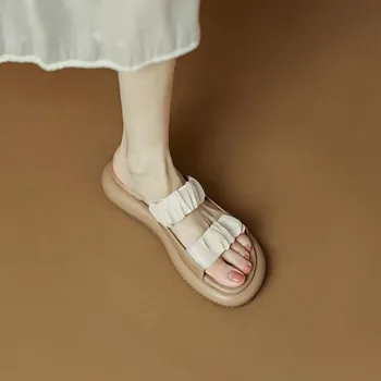 sandale ženske Ženske Sportske Sandale 2023, Ljetne Nove Rimske Cipele s Debelim Potplatima, Lijep i Jednostavan Dizajn, Nabrane Plaže Sandale ravnim cipelama