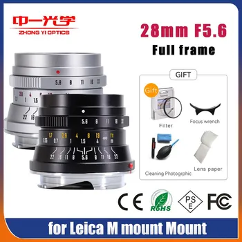 Полнокадровый širokokutni objektiv Zhongyi Optcis 28mm F5.6 MF za fotoaparate Leica M-Mount Like M M2 M3 M11 M10R M10P M10 M9P M-P M7 M-A