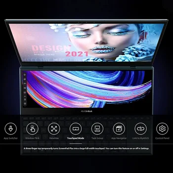 VRUĆE PRODAJU laptop ZenBook Pro Duo 15 OLED UX582, 15,6-inčni OLED UHD Zaslon, Intel Core i9-11900H, 32 GB ram memorije, 1 Tb S