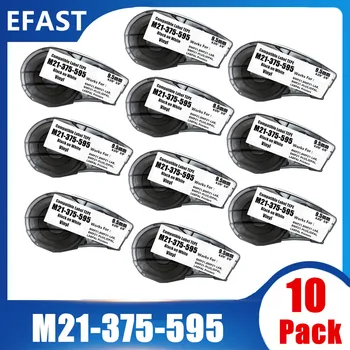 1 ~ 10 paketića Vinil traka za oznake M21 375 595 Crno-bijeli natpis Kompatibilan je s pisačima BMP21, BMP21-LAB, BMP21 PLUS 9,5 mm * 6,4 m