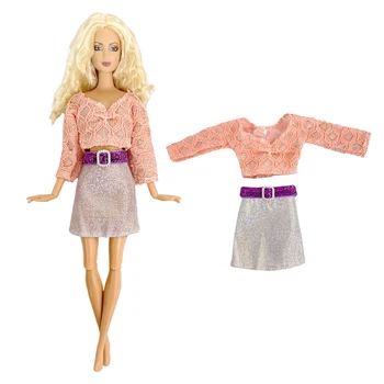 Komplet odjeće NK 1 kom., funky cvjetne čipke + majica top s suknju za seks, modernu odjeću za Barbie lutke pribor za lutke za djevojčice, igračke za lutke 1/6