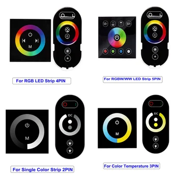 12V 24V RGB RGBW CCT Touchpad Kontroler Stakleni Zidni Panel prekidač za Kratka svjetla IR Daljinski Kontroler za Led RGB Trake žarulje
