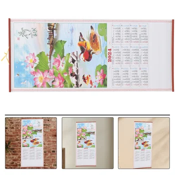 2024 Kineski zid kalendare-svitke Godini Zmaja Lunar Godišnji Kalendar-svitke imitacija ratana Proljetni Festival
