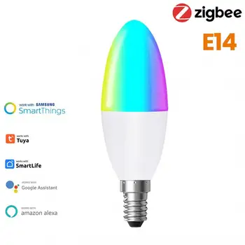 Led Žarulja E12 Smart Candle Light Bulb RGB Color Neonska Reklama Sa Daljinskim upravljačem Затемняемая Lampa 220V unutarnja Rasvjeta Za Dom